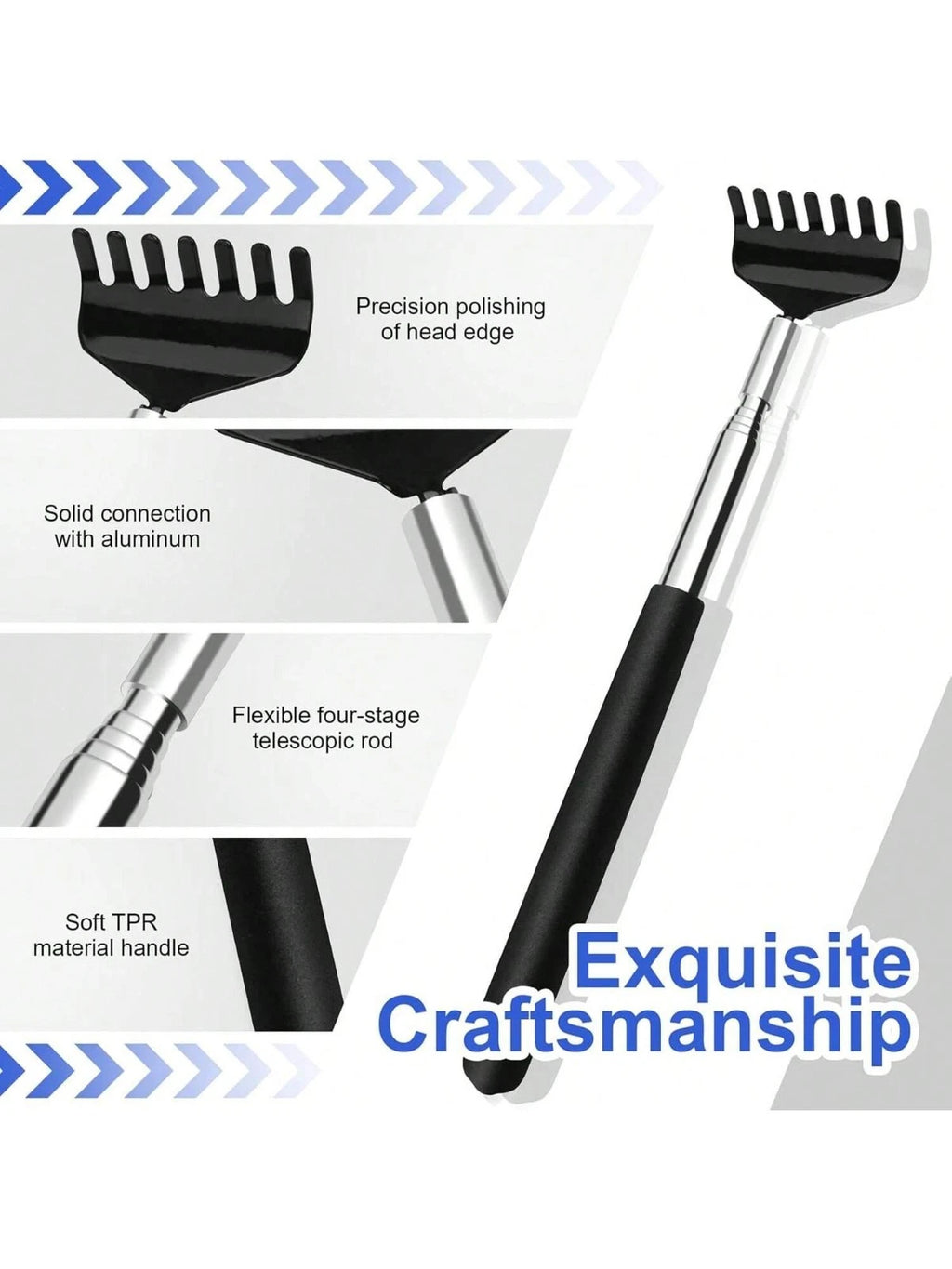 Stainless Steel Back Scratcher 1P Extendable Telescopic Itch Relief Massager NEW