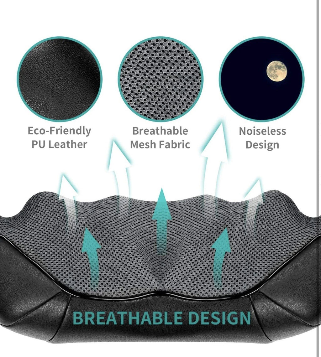 Nekteck Shiatsu Neck/Back Massager with Heat, Electric, Deep Tissue, 8 Nodes New