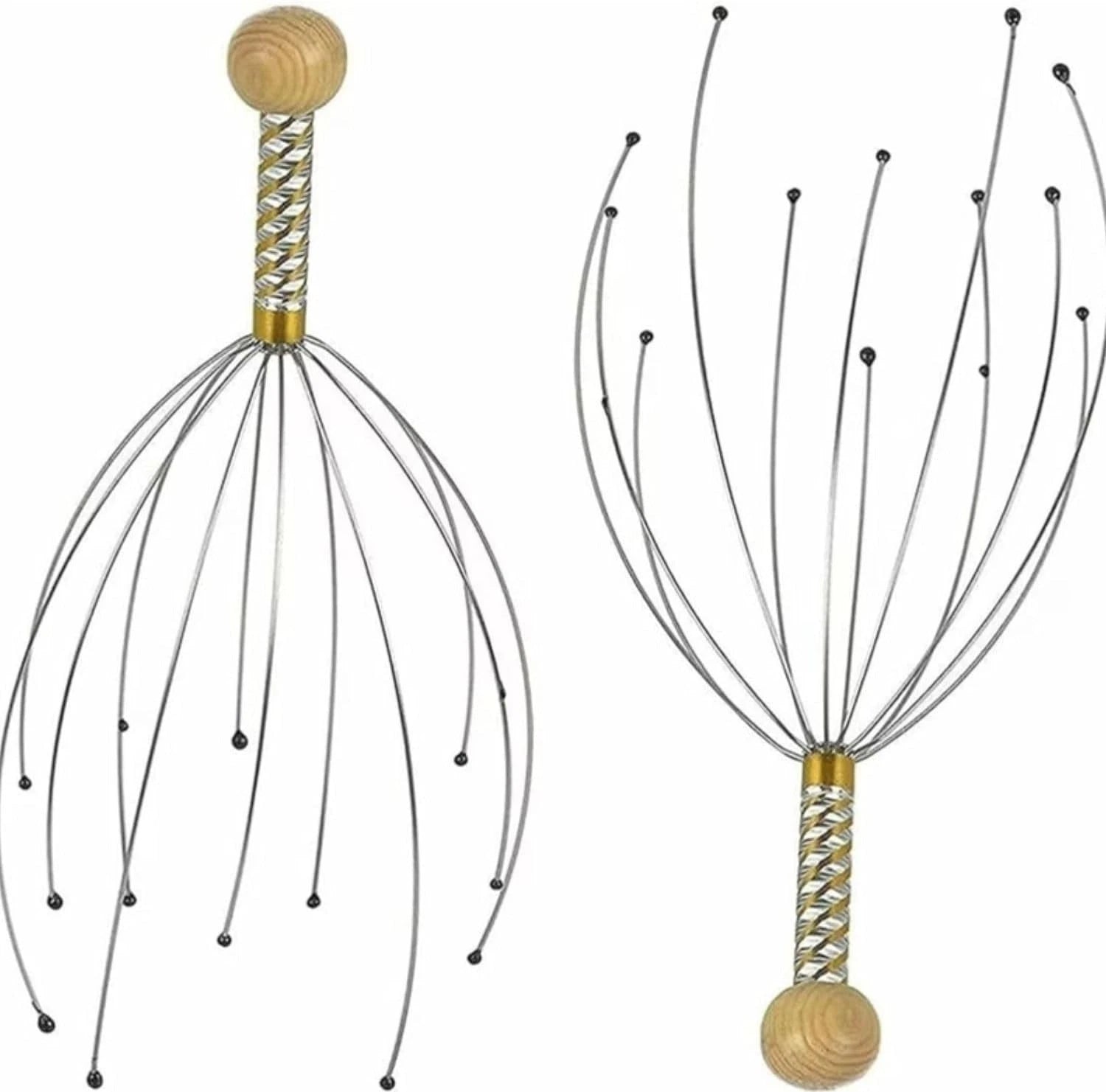 2 x Head Massager Metal Scalp Neck Body Natural Relax Pain Relief Scratcher| UK
