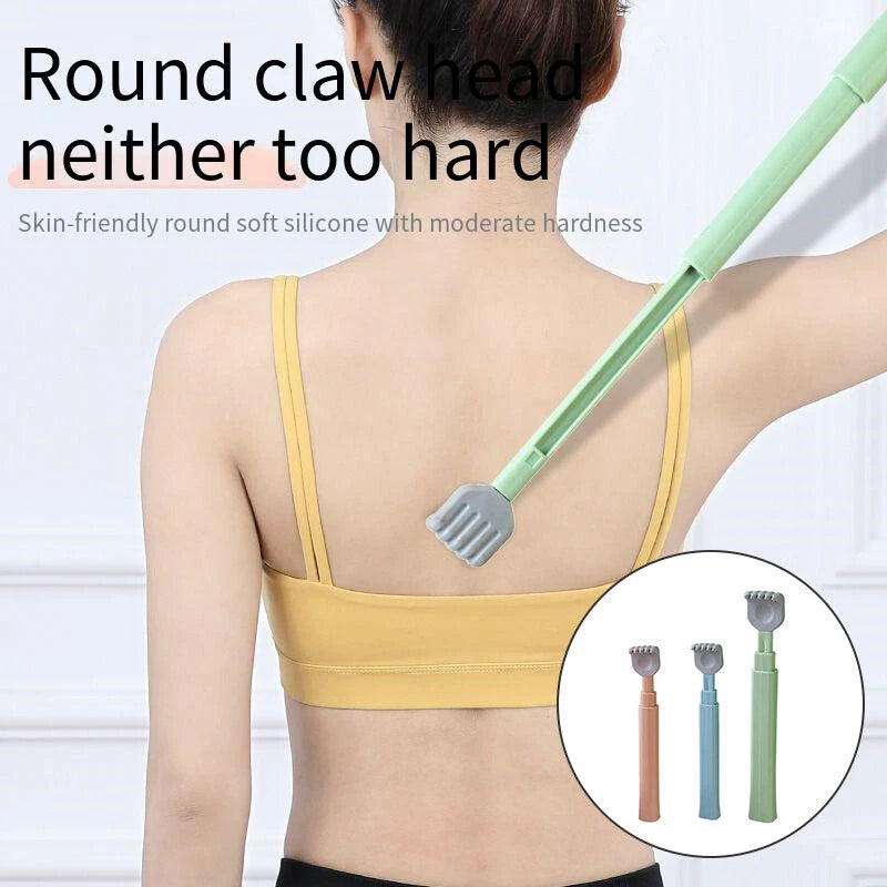 Soft Silicone Head Back Scratcher Telescopic Back Itching Relief Massager