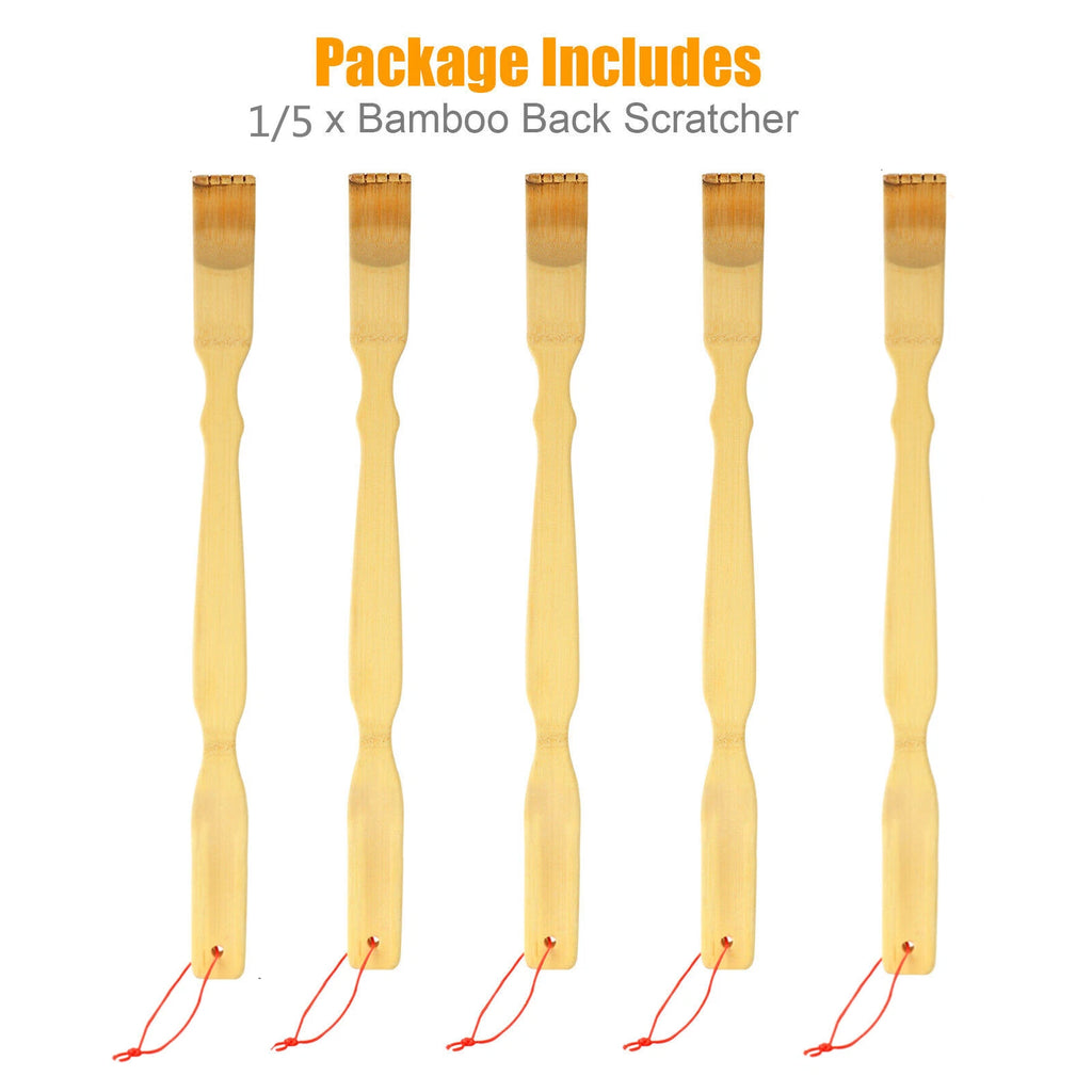 5Pcs Natural Bamboo Back Scratcher Long Reach Pick Itch Relief Tool Portable UK