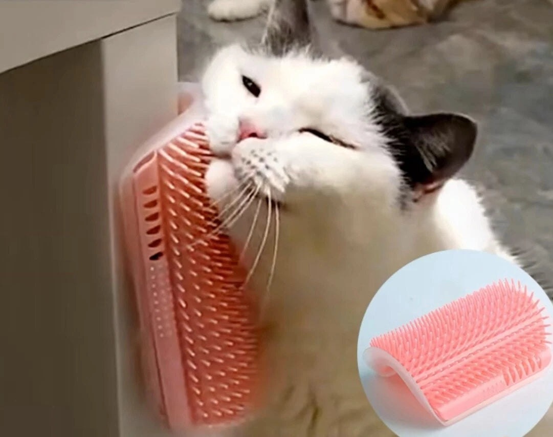 cat wall corner grooming comb pet massage brush hair scratcher