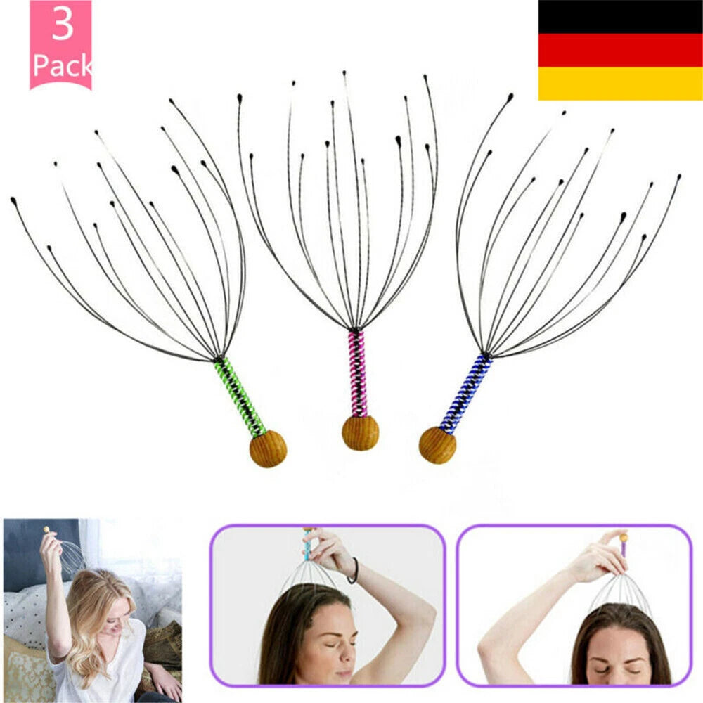 1-3pcs Head Curler Head Massager Wellness Massage Spider Head Massage Device-
