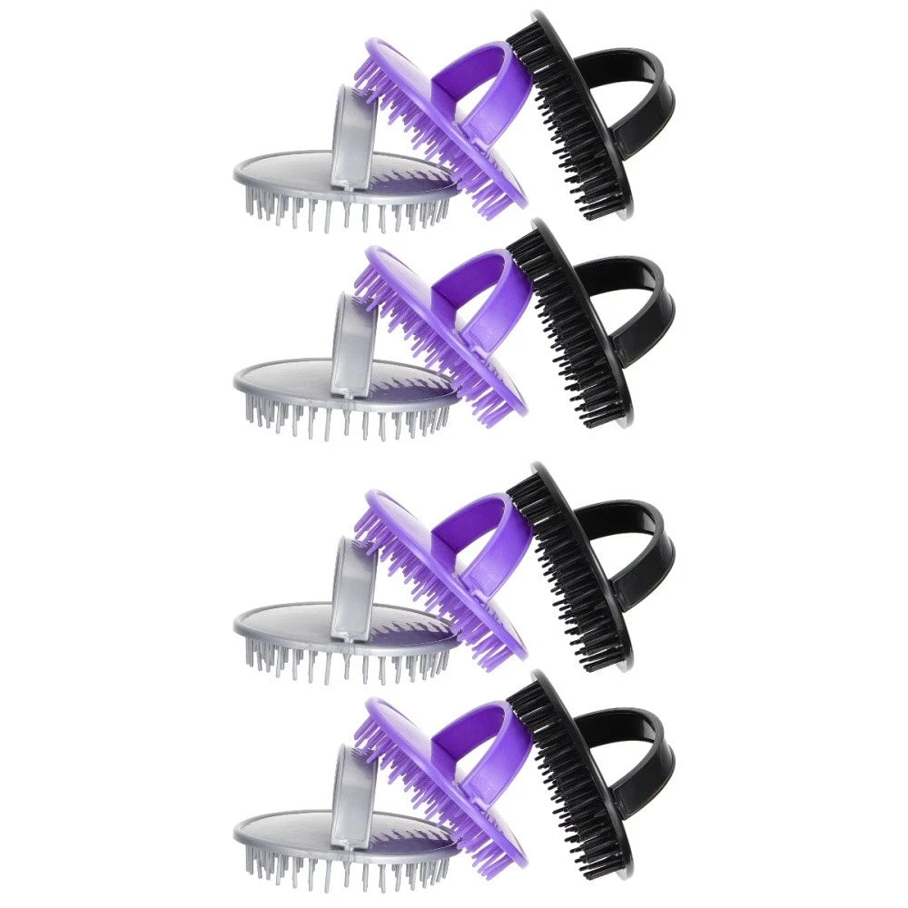 2 Pieces Shampoo Brush Hair Massager Scalp Washing Gloves Scratcher