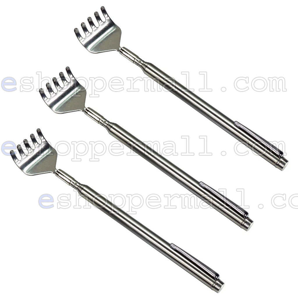 Back Scratcher Extendable Metal Telescopic  Massager Extends 20", Silver