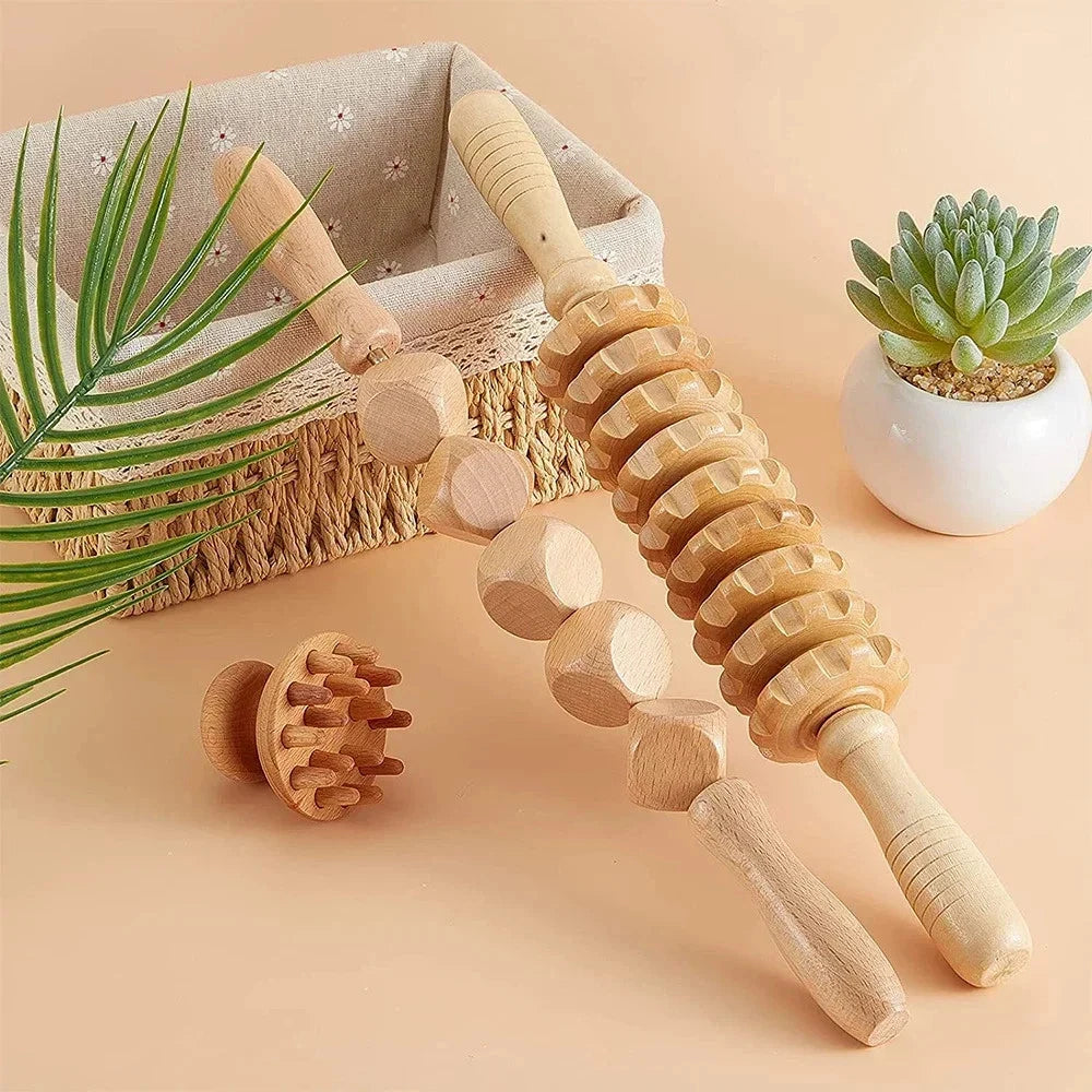 Wooden Massage Tools Anti Cellulite Body Shaping  for Beauty Sore Muscle Relief