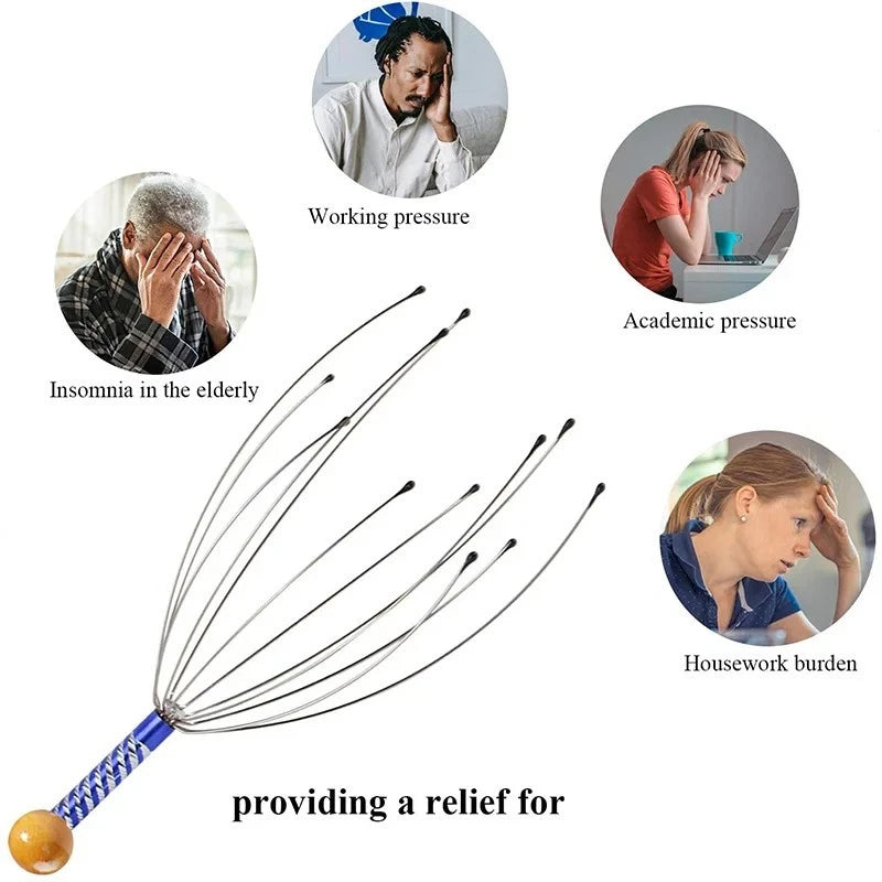 Retro Octopus Head Massager – Scalp Scratcher for Relaxation, Tension Relief