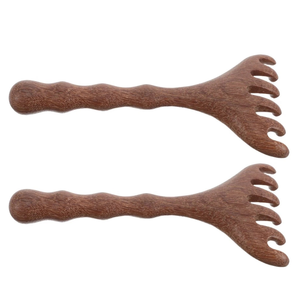8 pcs Wooden Head Massager Comb Wide Tooth Gua Sha Tool Wood Hair Scratcher
