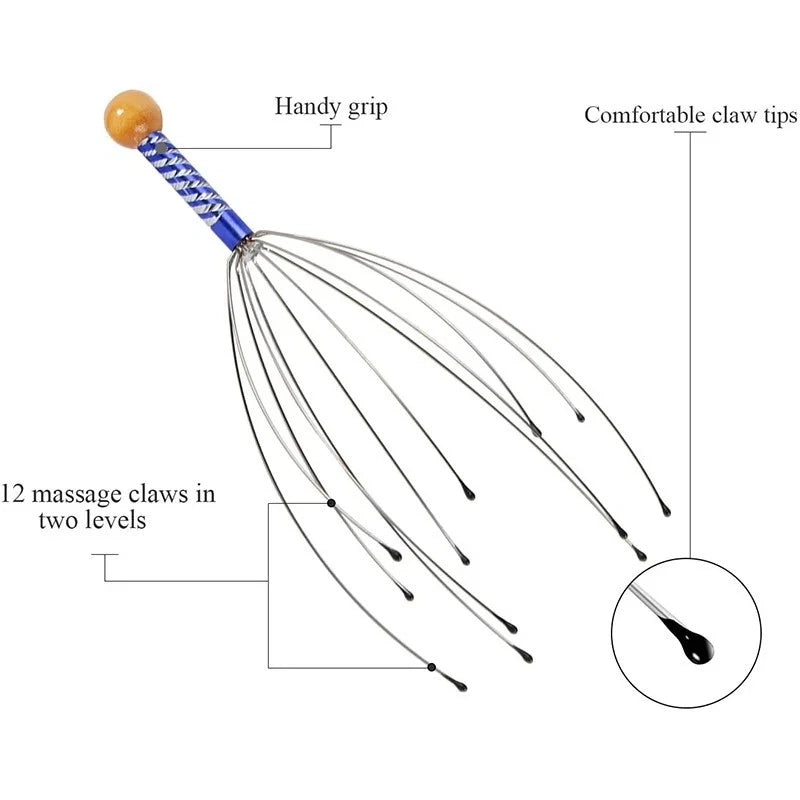 Retro Octopus Head Massager – Scalp Scratcher for Relaxation, Tension Relief