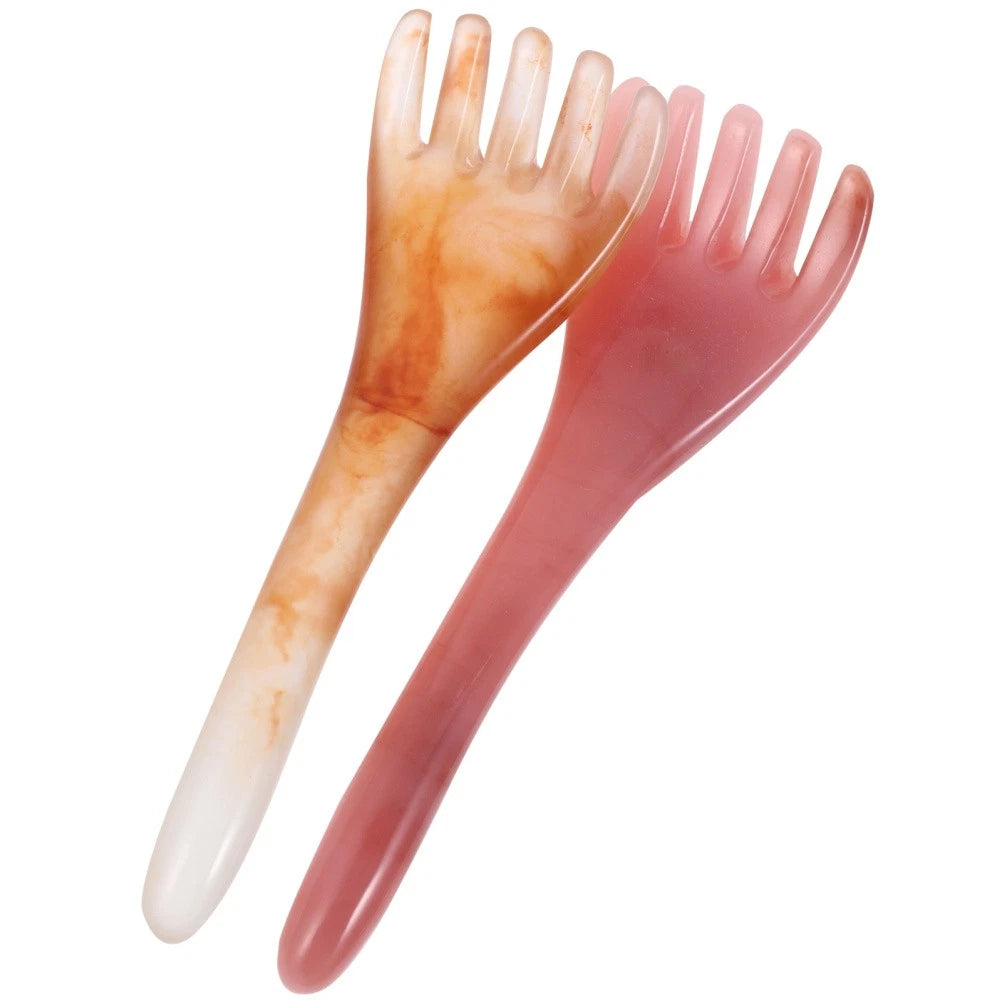 2 Pcs Head Therapy Comb Massage Claw Scalp Scratcher Massager Miss Hair Gua Sha