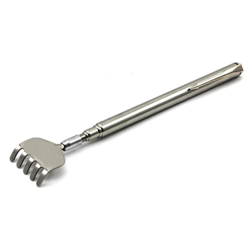 BACK SCRATCHER EXTENDING PORTABLE TELESCOPIC EXTEND HANDBAG MASSAGER SOLID METAL
