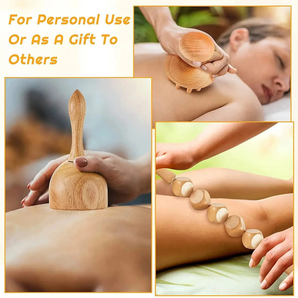 Wooden Massage Tools Anti Cellulite Body Shaping  for Beauty Sore Muscle Relief