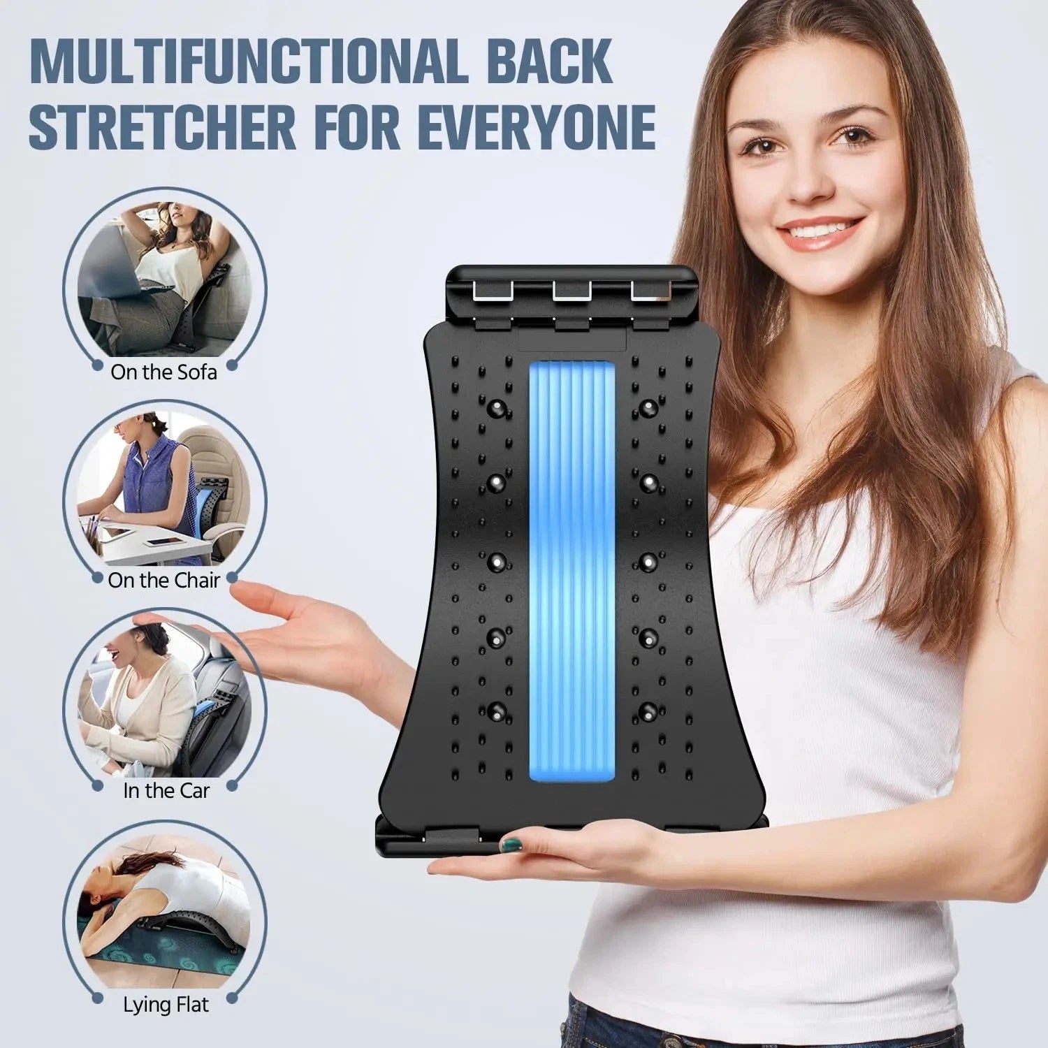 Back Stretcher Lumbar Support Spinal Pain Relief Massager Posture Corrector UK