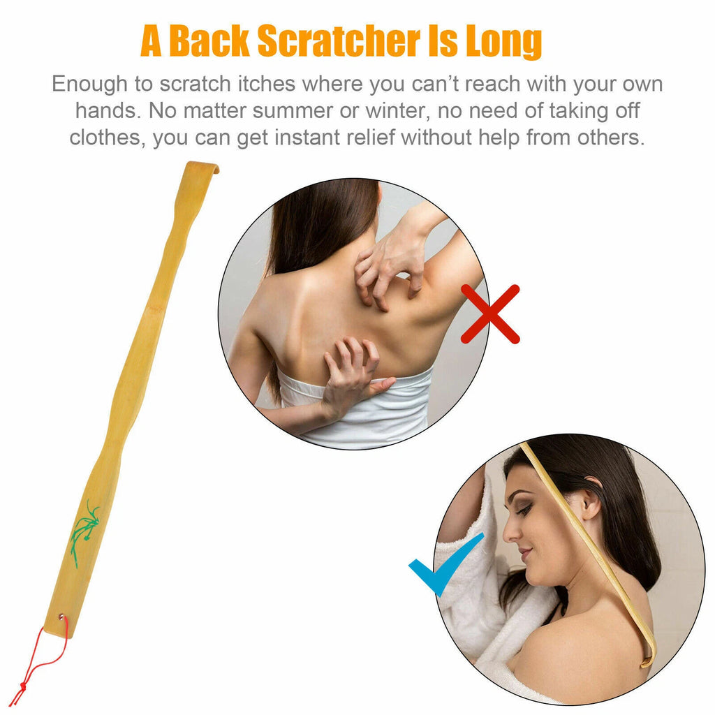 5Pcs Natural Bamboo Back Scratcher Long Reach Pick Itch Relief Tool Portable UK