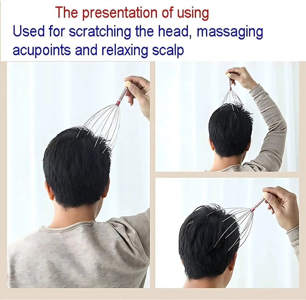 2 x Head Massager Metal Scalp Neck Body Natural Relax Pain Relief Scratcher| UK