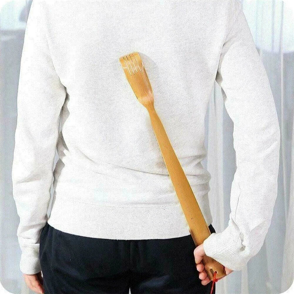 1-5X Bamboo Massager Back Scratcher Wooden Body Stick Roller Itch Rela UK