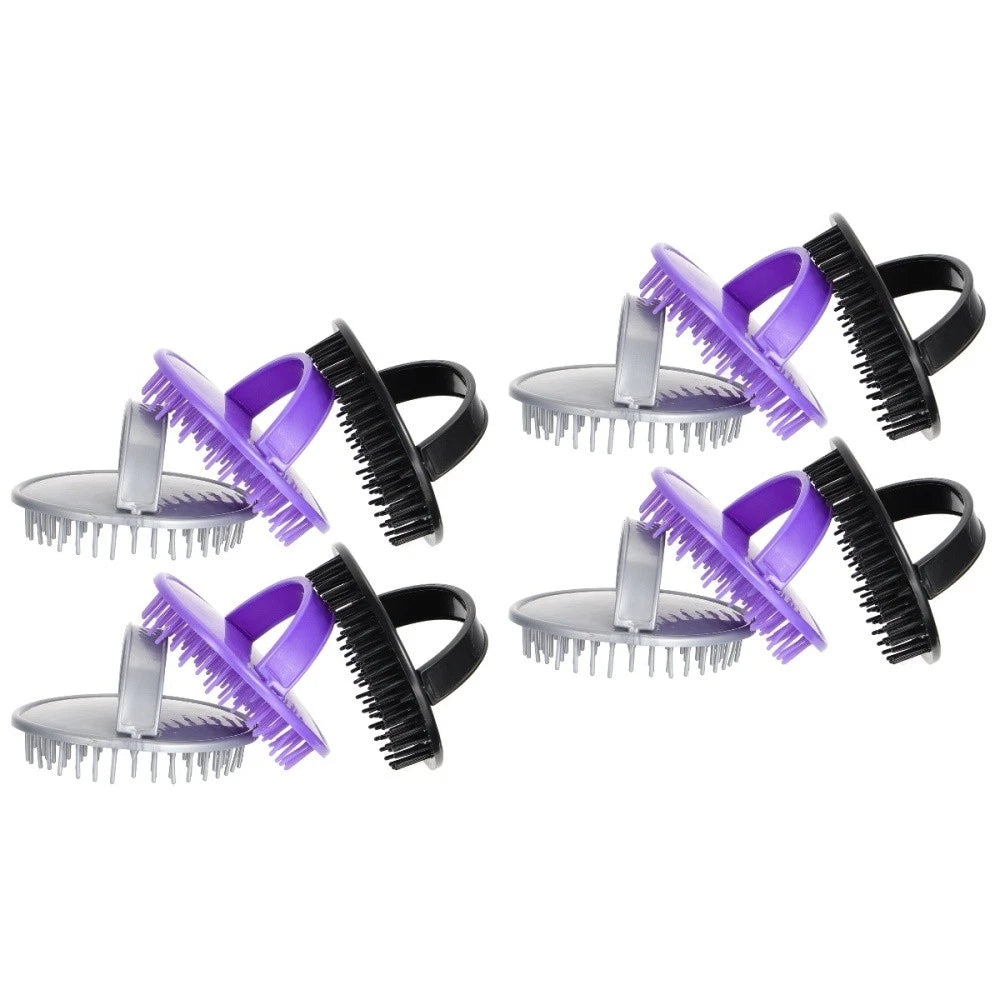 2 Pieces Shampoo Brush Hair Massager Scalp Washing Gloves Scratcher