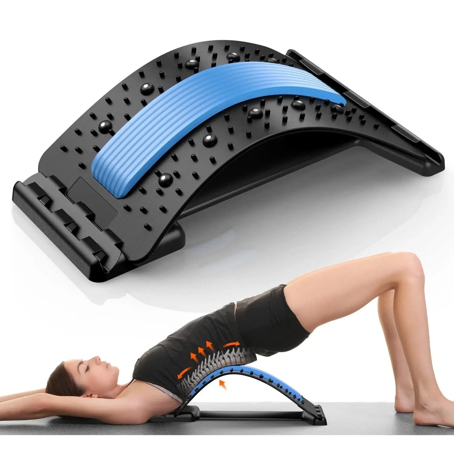 Back Stretcher Lumbar Support Spinal Pain Relief Massager Posture Corrector UK