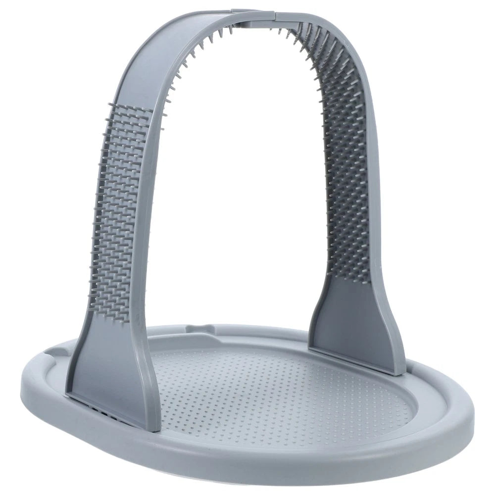 Arched Wool Rubbing Device Cat Self Grooming Massager for Indoor Cats