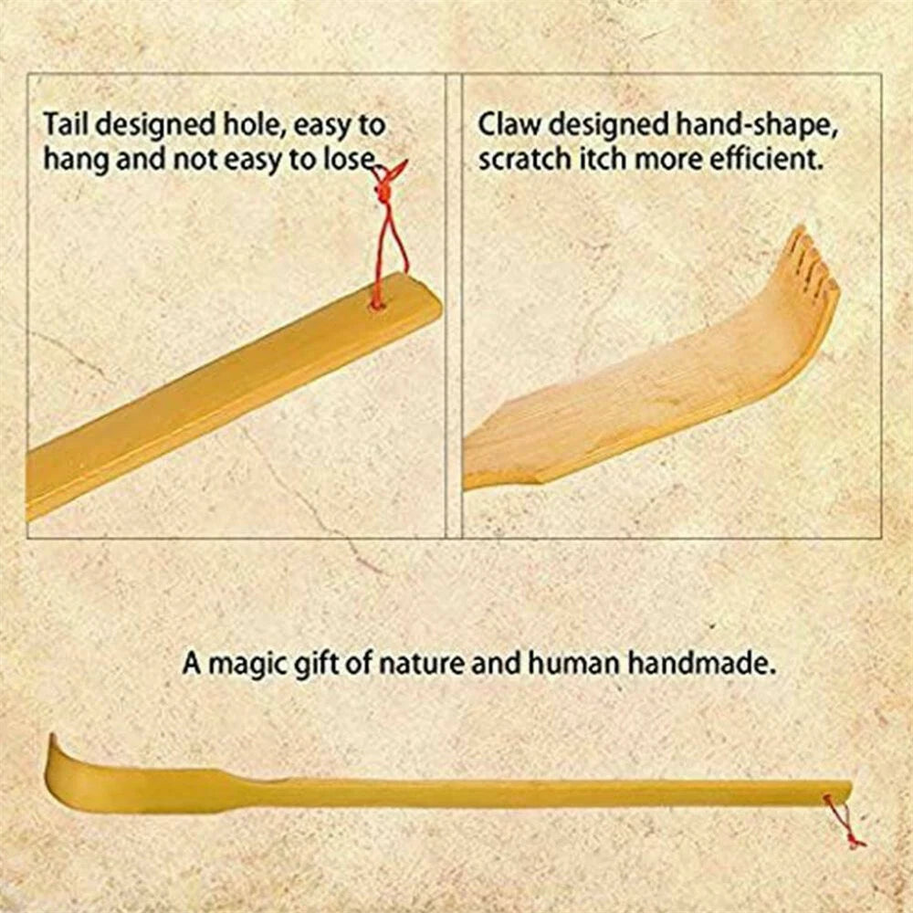 1-5pcs Bamboo Massager Back Scratcher Wooden Back Scratcher Massager 42cm-