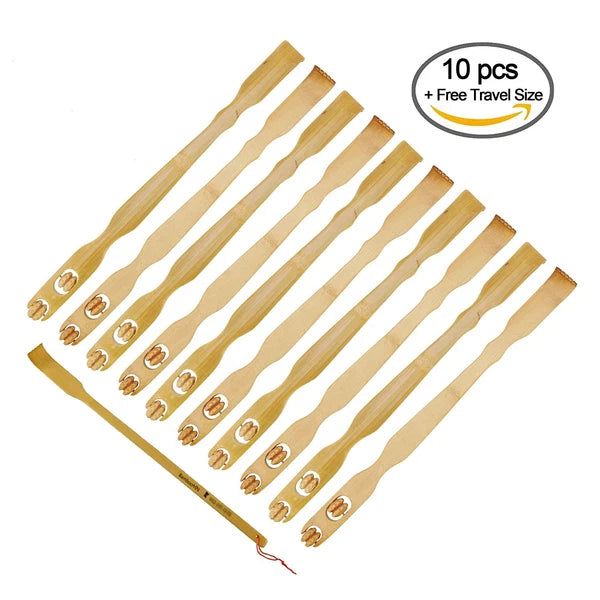 Bamboo Backscatcher with Massage Roller Handle + Shoe Horn Bamboo Minnesota