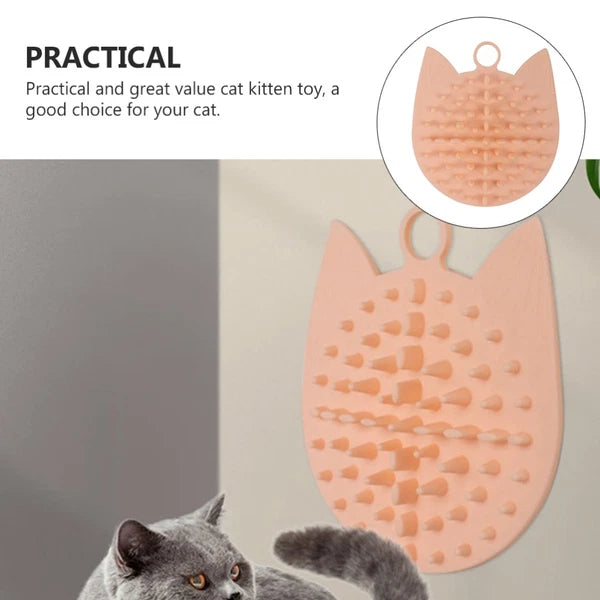 1Pc Silicone Pet Massaging Comb Cat Scratching Board Practical Pet Supply Pink