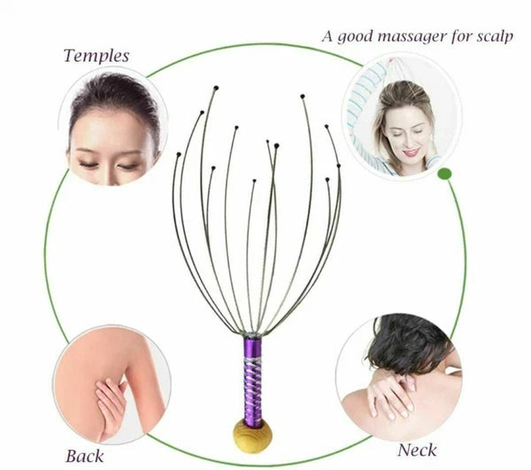 1-3x Head Scratcher Massager Scalp Neck Release Relax-Stress Massage Octopus UK
