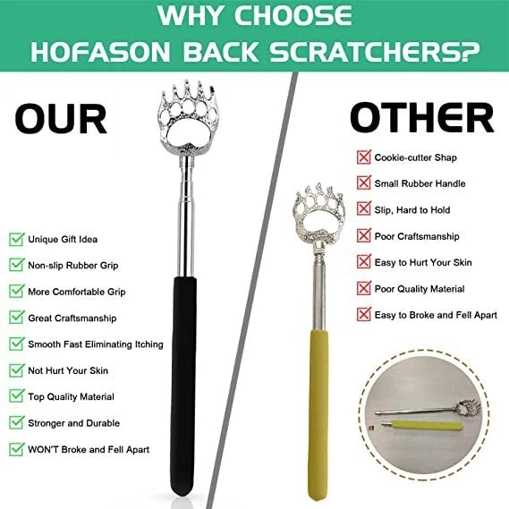 BEAR CLAW / RAKE BACK SCRATCHER Metal Extending Massager Telescopic Portable UK