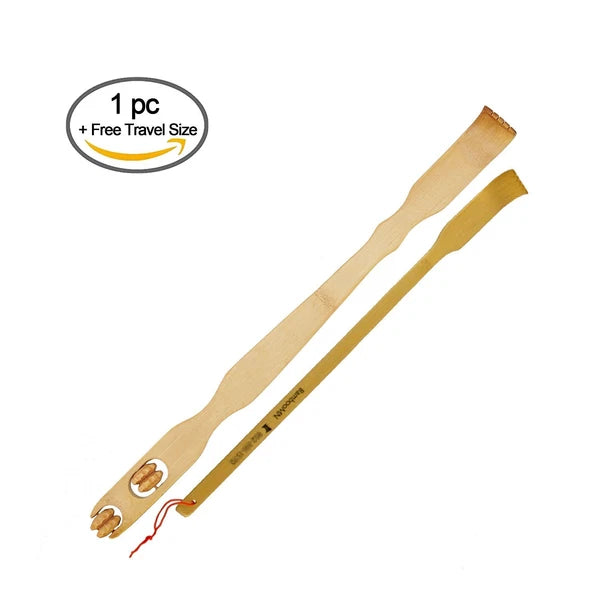 Bamboo Backscatcher with Massage Roller Handle + Shoe Horn Bamboo Minnesota