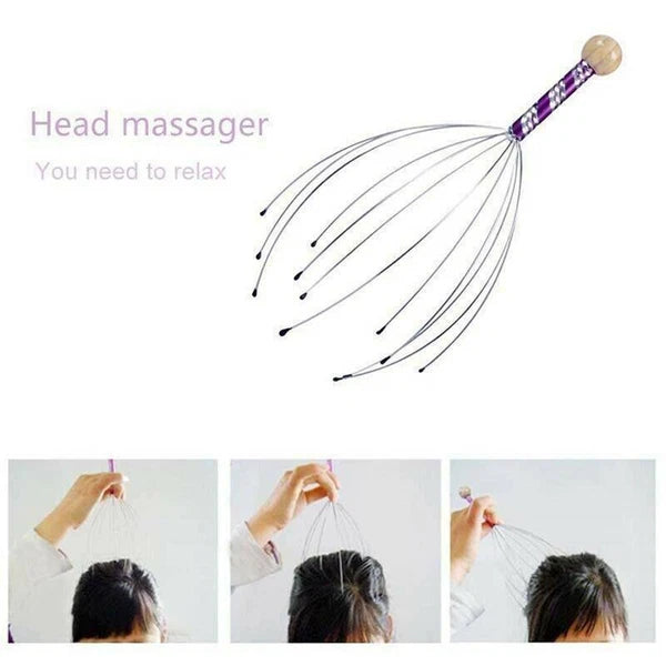 1-3pcs Head Curler Head Massager Wellness Massage Spider Head Massage Device-