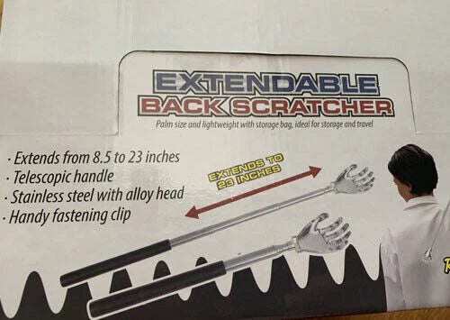 One (1) HAND WITH RING TELESCOPIC BACK SCRATCHER  EXTENDABLE TO 23"  4 COLORS