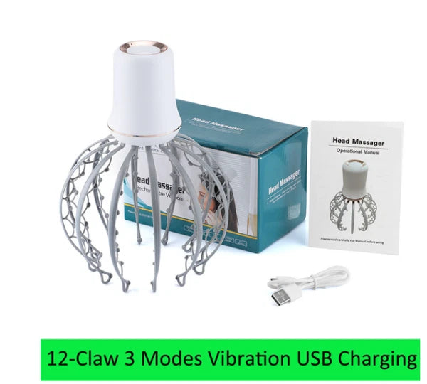 Electric Octopus Claw Scalp Massager Stress Relief Therapeutic Head Scratcher