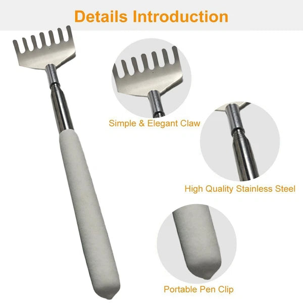 Portable Extended Back Scraper Stainless Steel Telescopic Back Scraper Tickle#