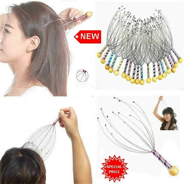 1-3x Head Scratcher Massager Scalp Neck Release Relax-Stress Massage Octopus UK