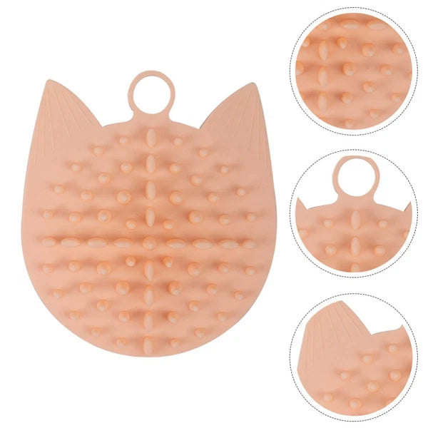 1Pc Silicone Pet Massaging Comb Cat Scratching Board Practical Pet Supply Pink