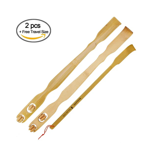 Bamboo Backscatcher with Massage Roller Handle + Shoe Horn Bamboo Minnesota