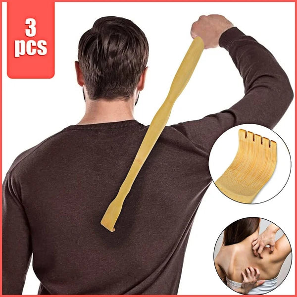 3Pack Bamboo Back Scratcher with Long Handle Wooden Itch Relief Tool US Seller