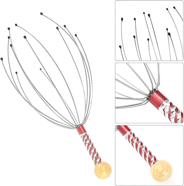 2 x Head Massager Metal Scalp Neck Body Natural Relax Pain Relief Scratcher| UK