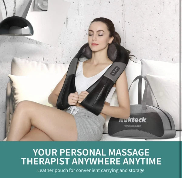 Nekteck Shiatsu Neck/Back Massager with Heat, Electric, Deep Tissue, 8 Nodes New
