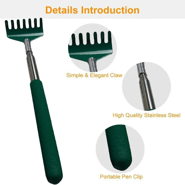 Portable Extended Back Scraper Stainless Steel Telescopic Back Scraper Tickle#