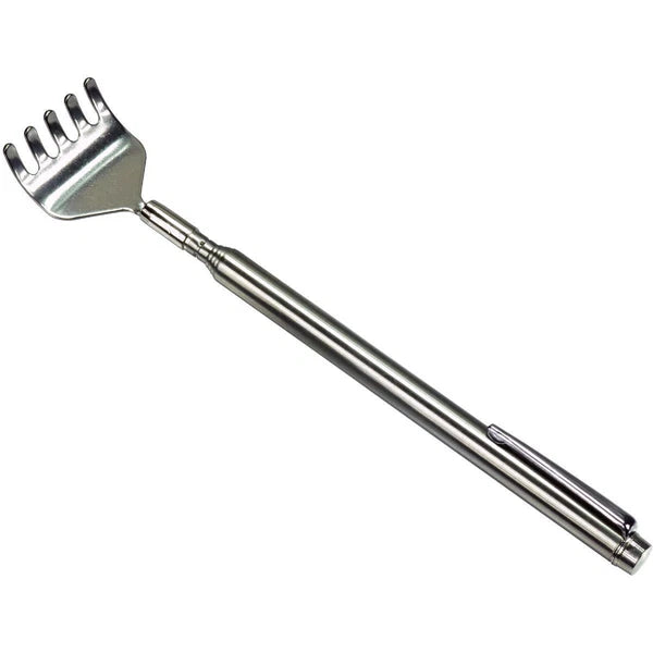 Back Scratcher Extendable Metal Telescopic  Massager Extends 20", Silver