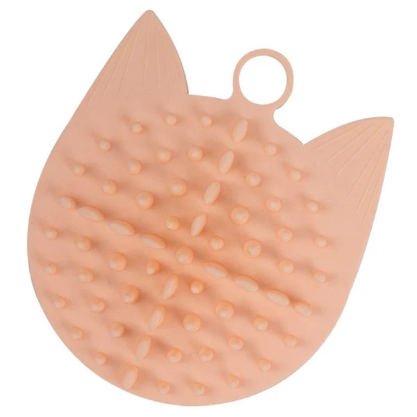 1Pc Silicone Pet Massaging Comb Cat Scratching Board Practical Pet Supply Pink