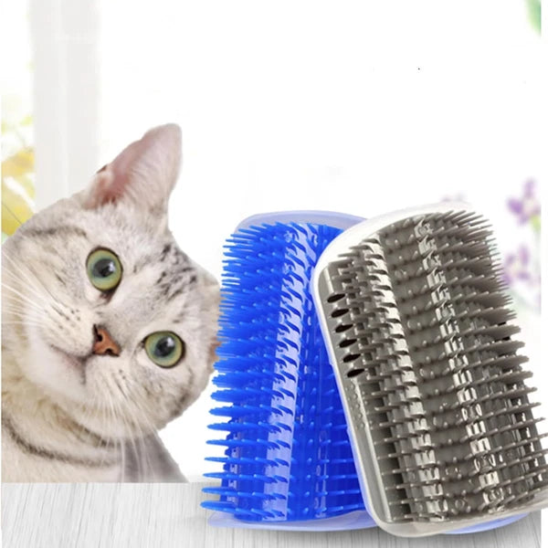2×Cat Self Groomer with Catnip Wall Corner Massage Comb Scratcher Grooming Brush