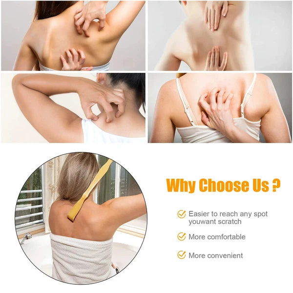 2Pcs Back Scratcher Massage Rollers Bamboo Long Reach Therapeutic Natural USA