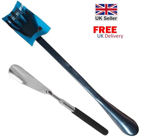 Back Scratcher & Shoe Horn - Strong Plastic | High quality Metal Steel Shoe Horn