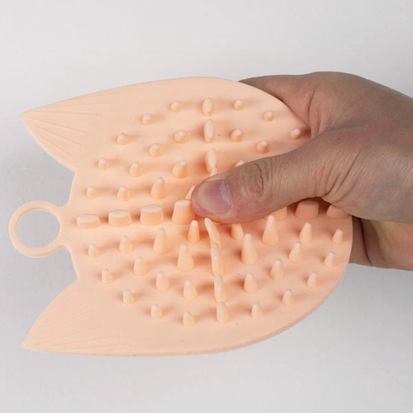 1Pc Silicone Pet Massaging Comb Cat Scratching Board Practical Pet Supply Pink