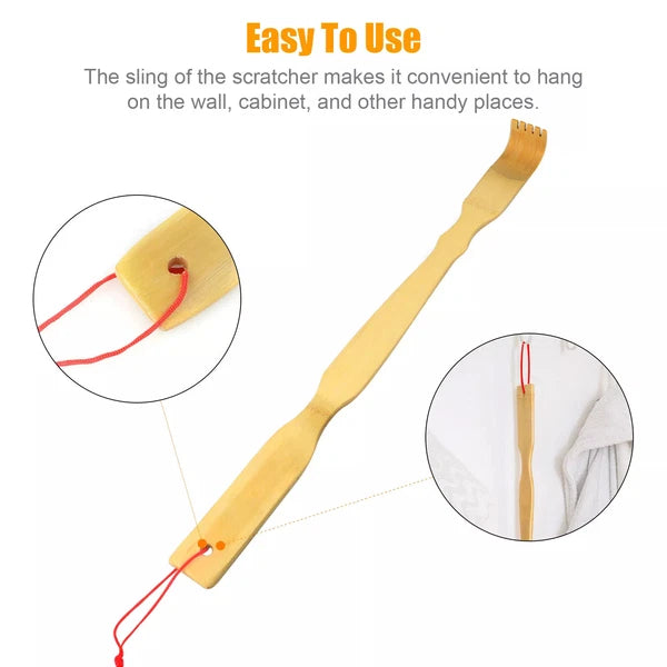 1/2PCS Bamboo Back Scratcher With Long Handle 18.3" Back Scratcher for Friends