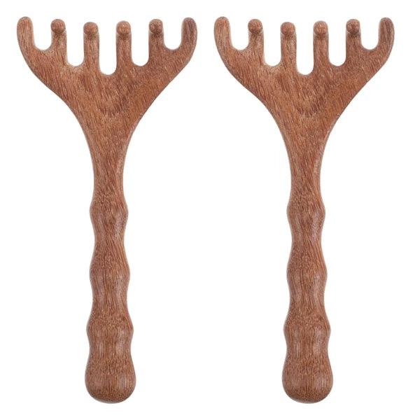 8 pcs Wooden Head Massager Comb Wide Tooth Gua Sha Tool Wood Hair Scratcher