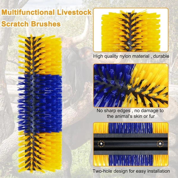 Livestock Scratch Brush Equine Bovine Massage Brush Nylon Cow Horse 17.5 x 7.8"
