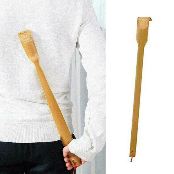 1-5X Bamboo Massager Back Scratcher Wooden Body Stick Roller Itch Rela UK